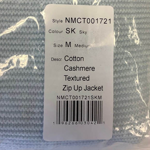 NEW! NAADAM Sz Medium Blue Cotton Cashmere Textured Zip Up Jacket $450 msrp J-18 - Picture 11 of 11